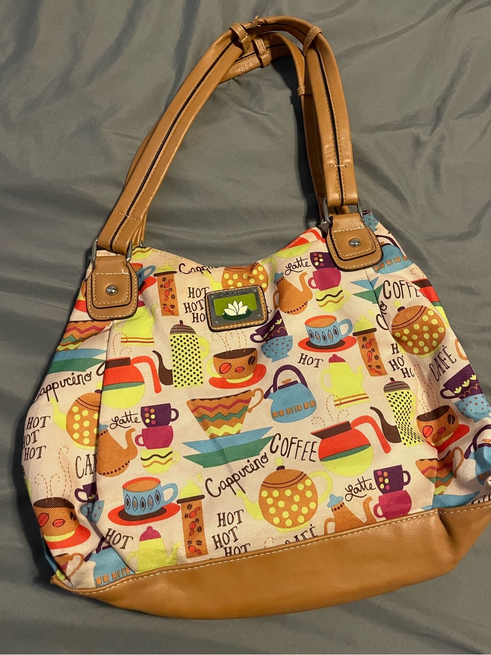 Lily Bloom coffee print 3 compartment bag
